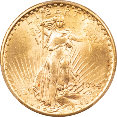 $20 1924 $20 ST GAUDENS GOLD – PCGS MS-64, FLASHY