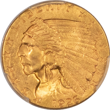 $2.50 1926 $2.50 INDIAN GOLD – PCGS MS-63, PREMIUM QUALITY!