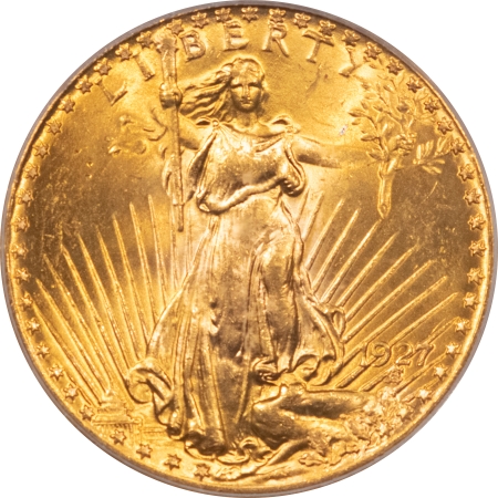 $20 1927 $20 ST GAUDENS GOLD – PCGS MS-64, FLASHY LOOKS GEM!