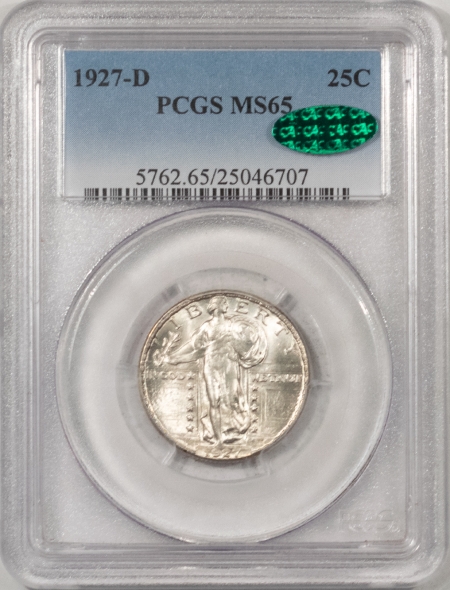 CAC Approved Coins 1927-D STANDING LIBERTY QUARTER PCGS MS-65, CAC, BLAZING WHITE & PQ!