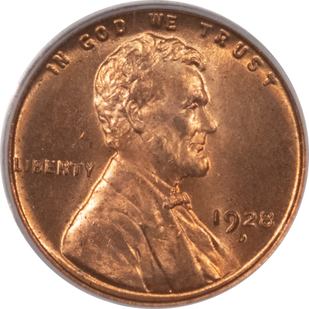 Lincoln Cents (Wheat) 1928-D LINCOLN CENT – PCGS MS-64+ RD, POPULATION 2!