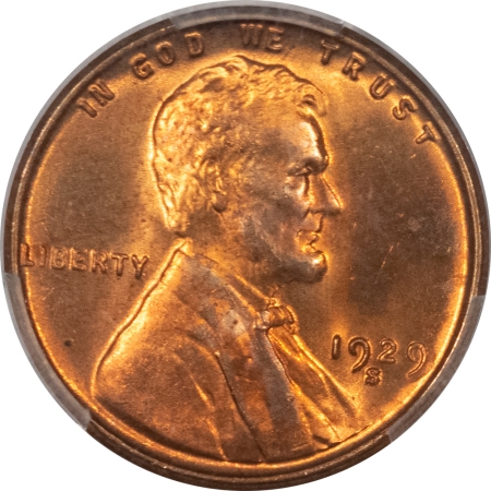 Lincoln Cents (Wheat) 1929-S LINCOLN CENT – PCGS MS-64 RD, PREMIUM QUALITY!