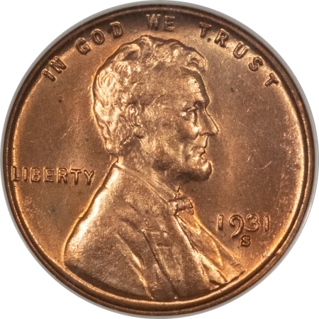 Lincoln Cents (Wheat) 1931-S LINCOLN CENT – NGC MS-64 RD, PREMIUM QUALITY! KEY-DATE!