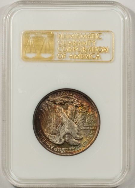 New Certified Coins 1934 WALKING LIBERTY HALF DOLLAR – NGC MS-66, FATTIE HOLDER, REALLY COOL COLOR!