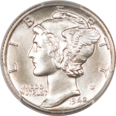 Mercury Dimes 1942-D MERCURY DIME – PCGS MS-66 FB, BLAST WHITE