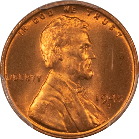 Lincoln Cents (Wheat) 1945-S LINCOLN CENT – PCGS MS-67 RD SUPERB GEM!