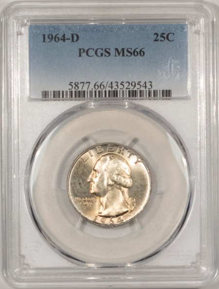 New Certified Coins 1964-D WASHINGTON QUARTER – PCGS MS-66