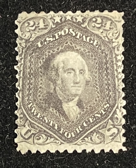 U.S. Stamps SCOTT #78a 24c GRAYISH LILAC, POSSIBLY REPERF ON LEFT, APPEARS VG/F-CAT $425