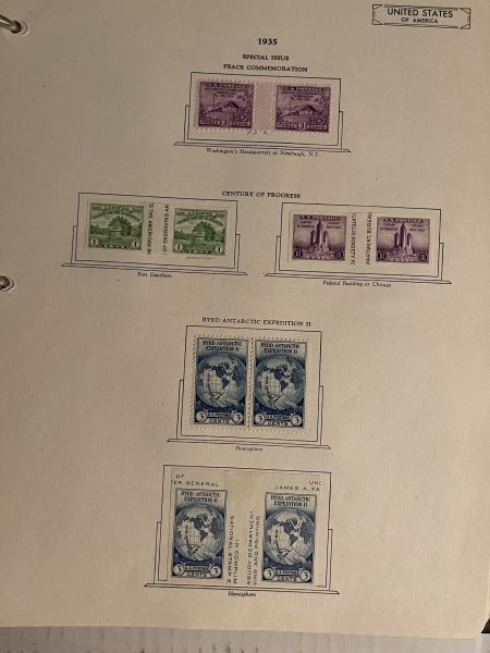 U.S. Stamps 1932-43 U.S. MINT COLLECTION, HINGED ON PAGES, PREXIES, FARLEYS, ETC-CAT $425