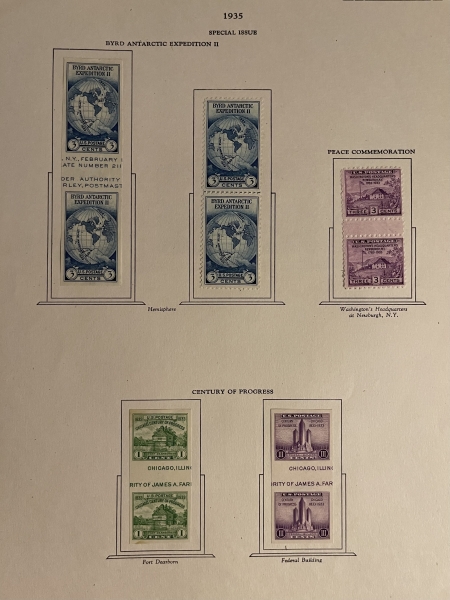 U.S. Stamps 1932-43 U.S. MINT COLLECTION, HINGED ON PAGES, PREXIES, FARLEYS, ETC-CAT $425