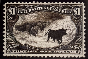 U.S. Stamps SCOTT #292 $1 TRANS-MISSISSIPPI, MOG PF VF80, H, GREAT COLOR, PO FRESH-CAT $1500