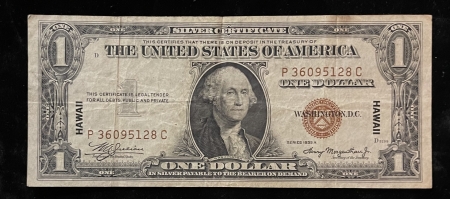 Hawaii/U.S. Territory Coins 1935-A $1 SILVER CERTIFICATE, “HAWAII” EMERGENCY ISSUE, FR-2300, ORIGINAL VF