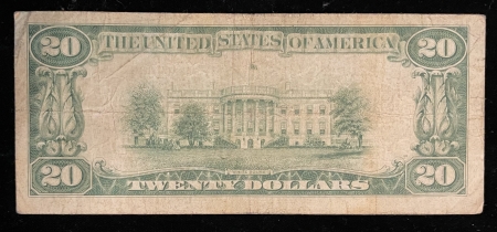 Small National Currency 1929 NATIONAL TY 1 $20, FR 1802-1, FNB OF PITTSBURGH, PA-CHARTER 252, F/VF