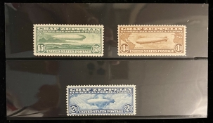U.S. Stamps SCOTT #C-13, C-14 & C-15 GRAF ZEPPELIN SET, MOG-NH, VF, GREAT COLOR, CAT $1675!