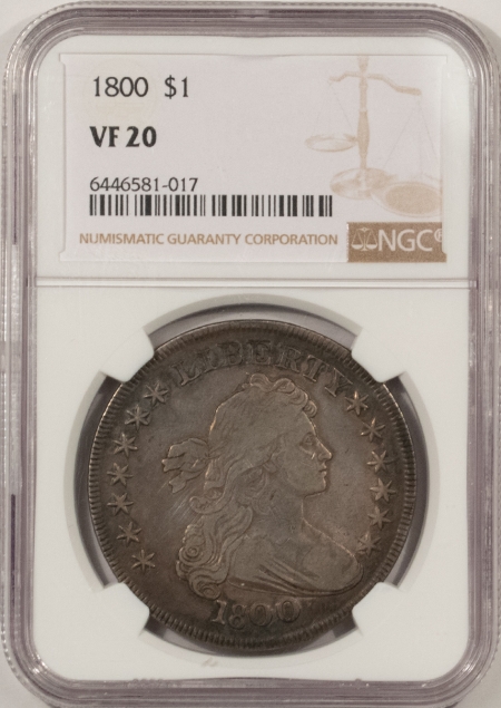 New Store Items 1800 DRAPED BUST DOLLAR NGC VF-20