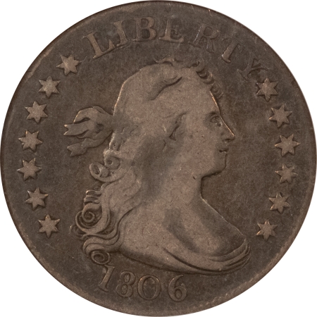 Draped Bust Quarters 1806 DRAPED BUST QUARTER – ANACS F-12, FRESH & ORIGINAL, OLD WHITE HOLDER!