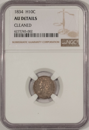 Capped Bust Half Dimes 1834 CAPPED BUST HALF DIME – NGC AU DETAILS, CLEANED