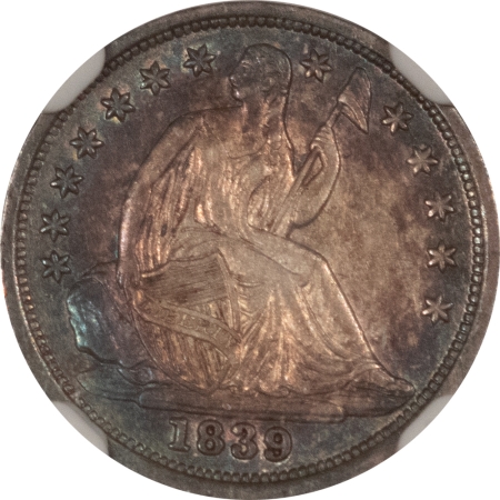 New Store Items 1839 SEATED LIBERTY HALF DIME – AU DETAILS, CLEANED, PRETTY!