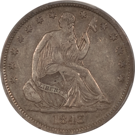 Liberty Seated Halves 1843-O SEATED LIBERTY HALF DOLLAR – PCGS XF-40, NICE ORIGINAL