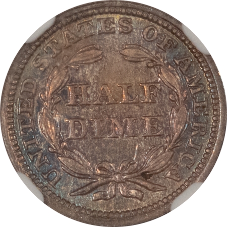 New Store Items 1855 SEATED LIBERTY HALF DIME, ARROWS – NGC AU-55 & CAC APPROVED!