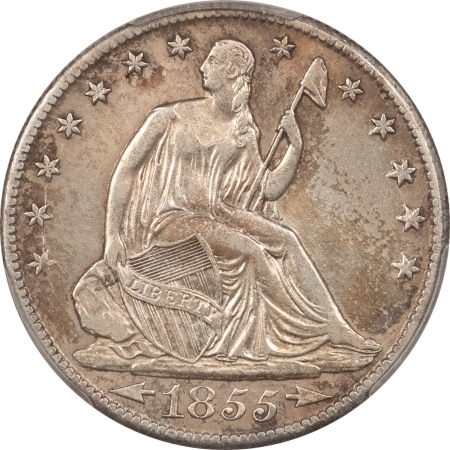 Liberty Seated Halves 1855-O SEATED LIBERTY HALF DOLLAR, ARROWS – PCGS AU DETAILS, SURFACES SMOOTHED
