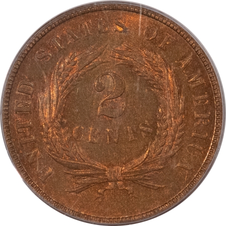 New Certified Coins 1873 PROOF TWO CENT PIECE, OPEN 3 – PCGS PR-64 RB, FRESH, PRETTY & PQ!