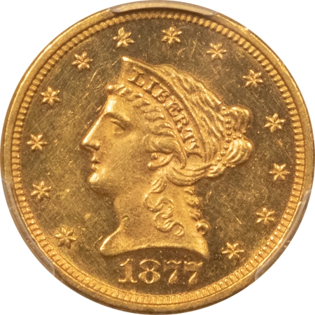 New Store Items 1877 $2.50 LIBERTY GOLD PCGS MS-61 PL, RARE! 1,632 MINTAGE, PROOFLIKE, POP 2!