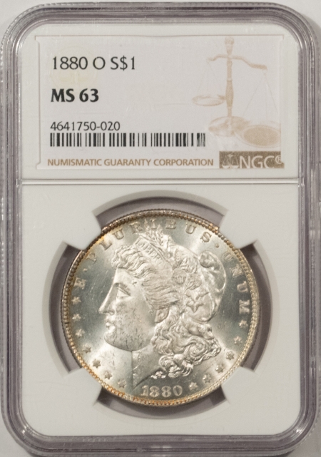 Morgan Dollars 1880-O MORGAN DOLLAR – NGC MS-63, WHITE & FLASHY!