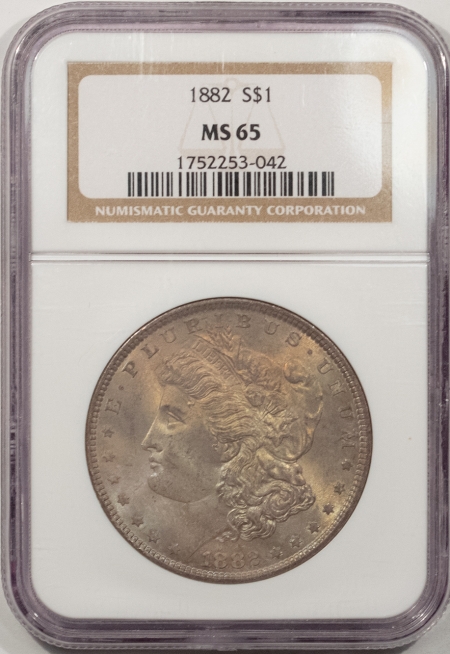 New Store Items 1882 MORGAN DOLLAR – NGC MS-65, ENVELOPE TONED GEM, PREMIUM QUALITY!