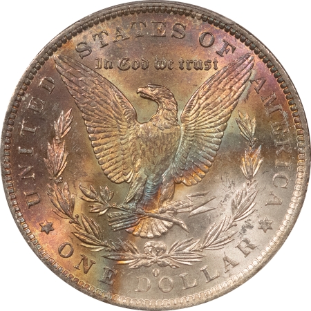 Dollars 1883-O MORGAN DOLLAR PCGS MS-64, REALLY PRETTY REVERSE RAINBOW TONER!