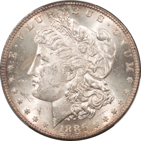 Dollars 1886-S MORGAN DOLLAR PCGS MS-63, FRESH & FLASHY