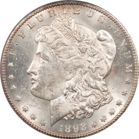 New Store Items 1893-CC MORGAN DOLLAR – PCGS MS-62, BLAST WHITE & CAC APPROVED!