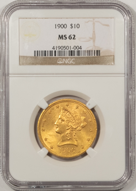 $10 1900 $10 LIBERTY GOLD EAGLE NGC MS-62