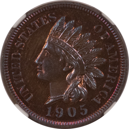 New Store Items 1905 PROOF INDIAN CENT NGC PF-65 BN, GORGEOUS GEM!