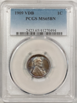 Lincoln Cents (Wheat) 1909 VDB LINCOLN CENT – PCGS MS-65 BN, GORGEOUS!