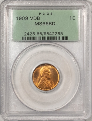 Lincoln Cents (Wheat) 1909 VDB LINCOLN CENT – PCGS MS-66 RD, OGH, FRESH & PREMIUM QUALITY!