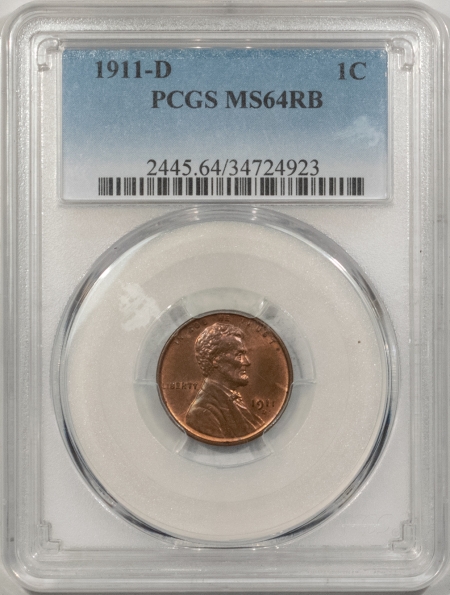New Store Items 1911-D LINCOLN CENT – PCGS MS-64 RB