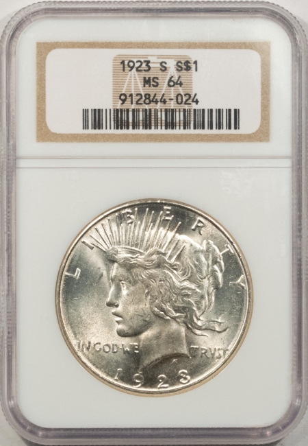 New Store Items 1923-S PEACE DOLLAR – NGC MS-64, BLAST WHITE!