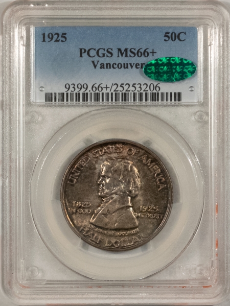 New Store Items 1925 VANCOUVER COMMEMORATIVE HALF DOLLAR – PCGS MS-66+, PRETTY, PQ, CAC APPROVED