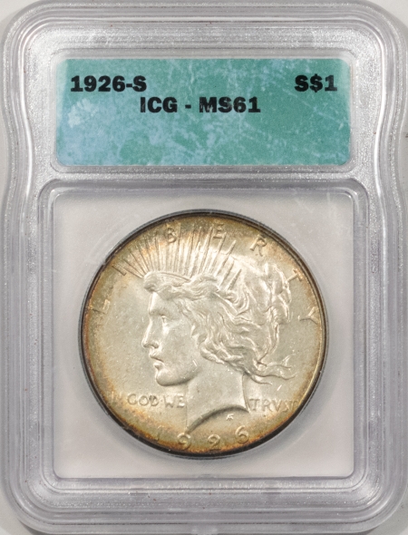 New Store Items 1926-S PEACE DOLLAR – ICG MS-61, REALLY PRETTY!