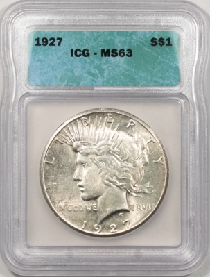 New Certified Coins 1927 PEACE DOLLAR – ICG MS-63, FLASHY & PRETTY!