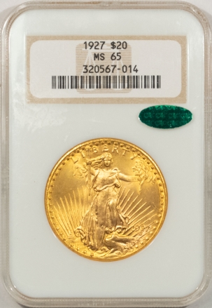 New Store Items 1927 $20 ST GAUDENS GOLD – NGC MS-65 CAC APPROVED, FATTIE HOLDER, PQ++!