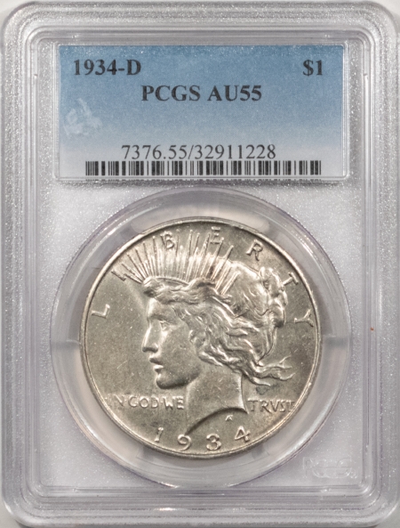 New Certified Coins 1934-D PEACE DOLLAR, VAM-3 DOUBLE OBV – PCGS AU-55