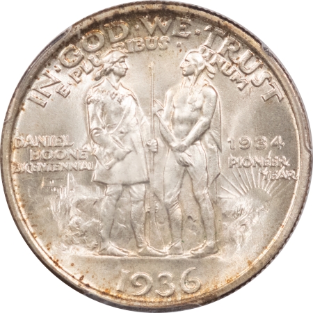 New Store Items 1936 BOONE COMMEMORATIVE HALF DOLLAR – PCGS MS-66, PREMIUM QUALITY, CAC APPROVED