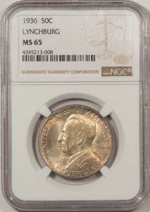 New Certified Coins 1936 LYNCHBURG COMMEMORATIVE HALF DOLLAR – NGC MS-65, FRESH GEM!