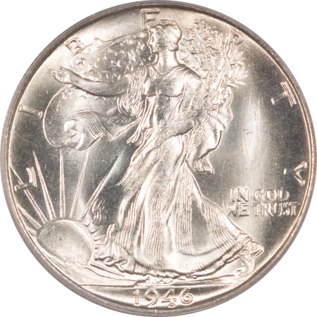 New Certified Coins 1946-S WALKING LIBERTY HALF DOLLAR – PCGS MS-65 BLAST WHITE, PREMIUM QUALITY!