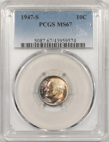 New Store Items 1947-S ROOSEVELT DIME – PCGS MS-67, PRETTY!