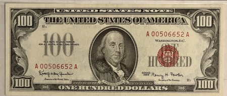 Small U.S. Notes 1966 $100 LEGAL TENDER, FR-1550, GRANAHAN-FOWLER, PMG GEM UNC-66 EPQ; SUPERB!