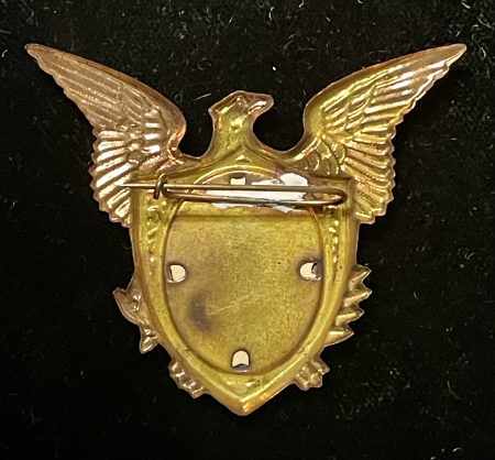 Pre-1920 GROVER CLEVELAND PRESIDENTIAL CAMPIAGN BRASS BADGE, EAGLE & INSET PHOTO-EXC COND