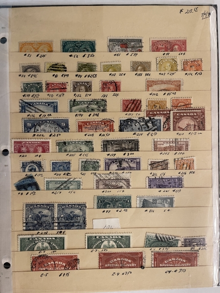 U.S. Stamps CANADA STAMP COLLECTION, 150+ STAMPS ON 2 STOCK PAGES INCLUDING BETTER, CAT $319